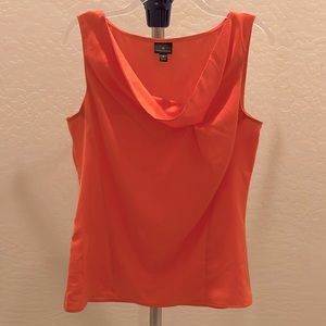 Worthington Sleeveless Cowl Neck Orange Blouse